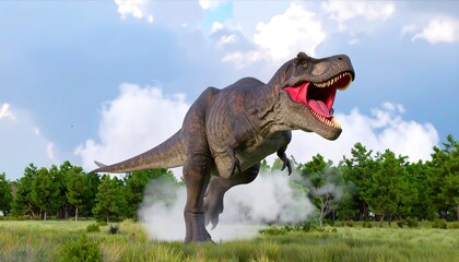 Obraz premium Tyrannosaurus Rex in a field