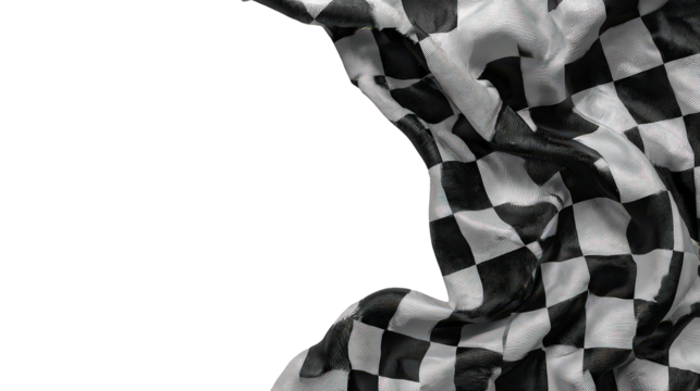 Abstract Black And White Checkered Fabric Drape