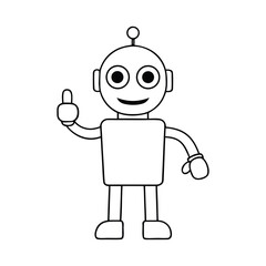  3d metallic robot character giving thumbs