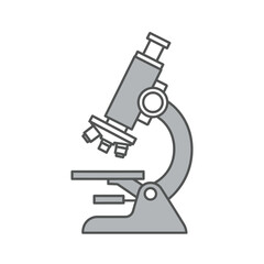 Gray Laboratory Microscope Icon for Scientific Research.