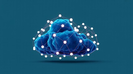 Dynamic cloud network connecting data points for innovative tech solutions