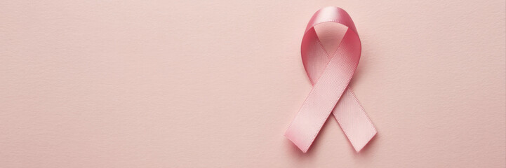Elegant Minimal Illustration of Pink Ribbon for Breast Cancer Awareness