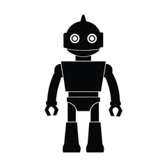 cartoon robot silhouette with oversized head 