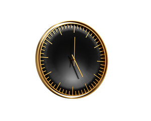 Modern Sleek Golden And Black Wall Clock 05 00 Five O'Clock 5 00 Modern Interiors 3D Illustration