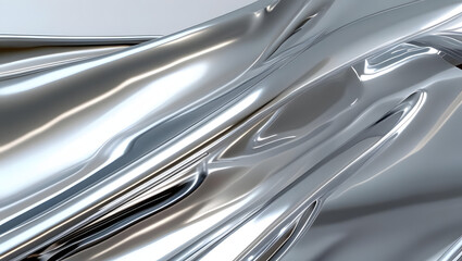Gleaming Silver Liquid Metal Abstract Surface chrome