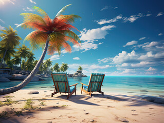 Outstanding Realistic summer beach wallpaper