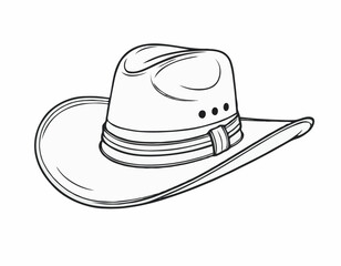 Cowboy hat sketch hand drawn in doodle style Vector illustration
