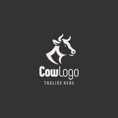 Stunning Black White Cow Vector