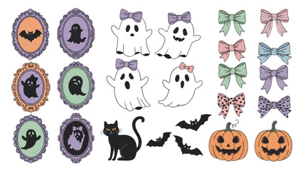 Fototapeta premium Halloween Vector Icon Set Festival Elements Illustration AI EPS PNG JPEG