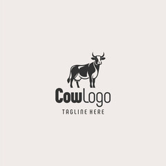 Authentic Cow Silhouette Logo Design
