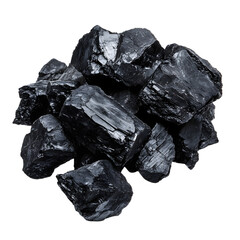 Coal Isolated on White Background - Industrial Fuel Concept Image