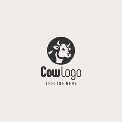 Modern Black White Cow Emblem