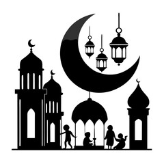 Eid Festival Silhouette