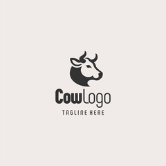 Stylish Cow Logo Branding Symbol