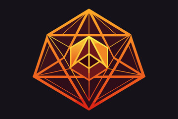 Complex Polygon Fractal with Glowing Accents