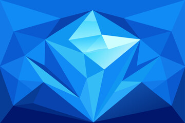 Cool Blue Polygon Background with Glass Effect