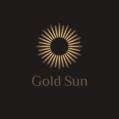 Vector logo design template. Abstract golden circle.

