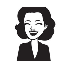 Beautiful Woman in Formal Dress Black and White Illustration Vector Art Design