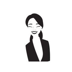 Beautiful Woman in Formal Dress Black and White Illustration Vector Art Design