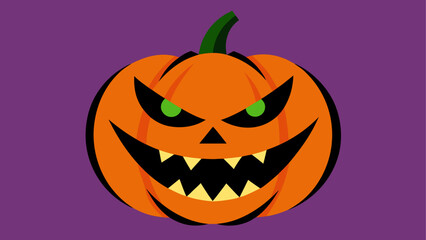 Sinister Smiling Pumpkin with Sharp Teeth
