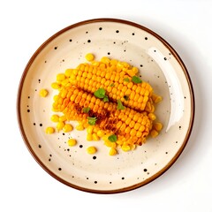Roasted corn on a plate
