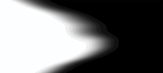 墨で描いたような流線形の波の背景　ベクター素材