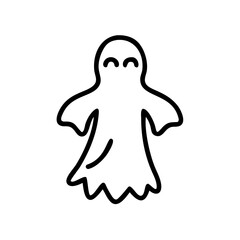 Headless Ghost Icon Line Art
