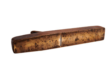 Authentic antique wooden spirit level, a rustic carpentry tool black