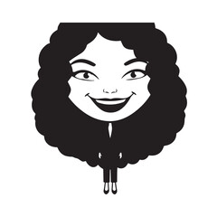 Beautiful Woman in Formal Dress Black and White Illustration Vector Art Design