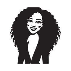 Beautiful Woman in Formal Dress Black and White Illustration Vector Art Design