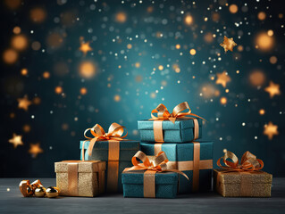 Excellent Horizontal christmas banner with gifts