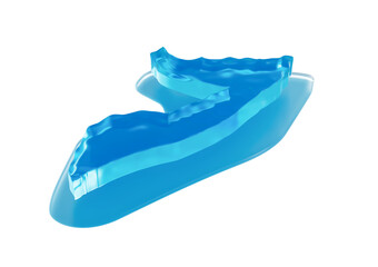 Water Ice Map Of Somalia Global Warming Melting Glacier In Deep Ocean Blue Water 3d Illustration
