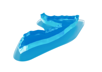 Water Ice Map Of Somalia Global Warming Melting Glacier In Deep Ocean Blue Water 3d Illustration