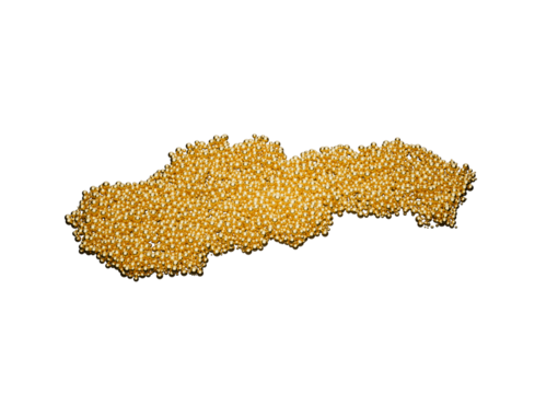 Slovakia Map Made Of High Quality Premium Golden Shiny Metallic Beads Or Balls 3D Illustration