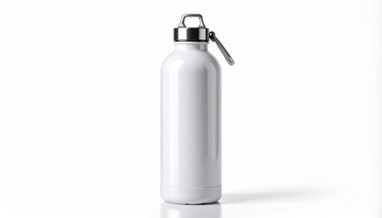 Minimalist White Water Bottle Mockup Isolated on Clean White Background &ndash; Studio Product Shot