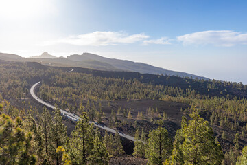 Obraz premium Aussicht vom Vulkan Samara im Parque National del Teide auf der Insel Teneriffa, Spanien