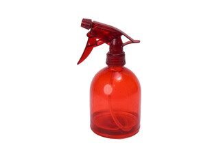 Vibrant red plastic spray bottle , ideal for cleaning or