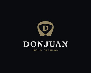 D letter suit apparel clothing monogram logo vector icon illustration