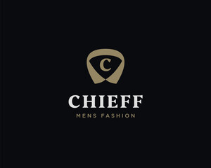 C letter suit apparel clothing monogram logo vector icon illustration