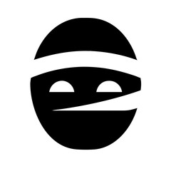 Mummy Face Close Up Icon Vector Silhouette