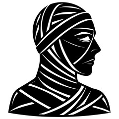 Mummy Side Profile Icon Vector Silhouette