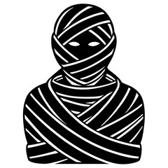 Mummy Wrapped Tightly Detail Icon Vector Silhouette