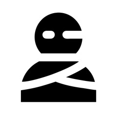 Mummy With Torn Bandages Icon Vector Silhouette