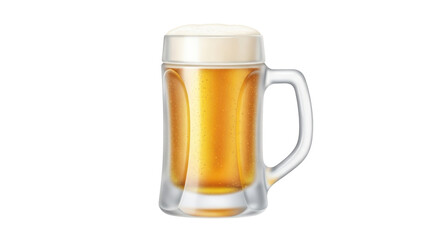 Isolated Beer in a Glass Mug with Foam is a Refreshing and Celebratory Alcoholic Beverage