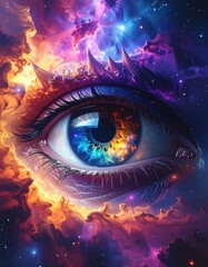 A vibrant, cosmic eye in a nebula