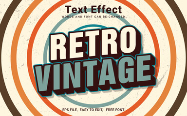 Editable retro vintage text effect, Vintage text effect