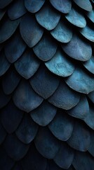 Close-up Overlapping Iridescent Scale-like Structures Textured Pattern Shades Blue