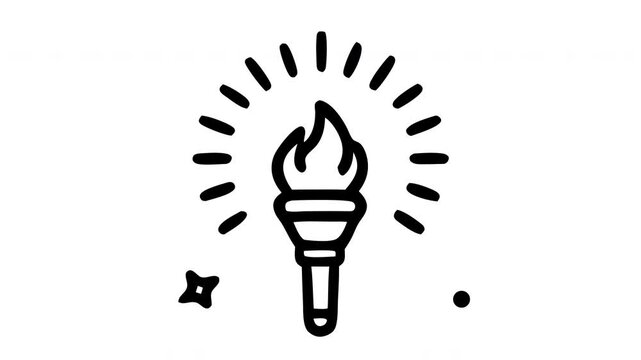 animated icon of liberation symbol freedom shining torch of hope, suitable for articles, presentations, posters, and websites on freedom and empowerment themes.