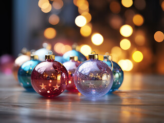 Incredible Shiny Christmas ornament glows illuminating vibrant multi colored decorations indoors