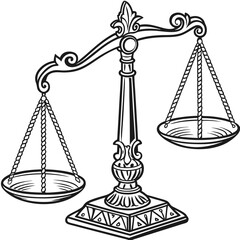 Antique Apothecary Scale Line Icon